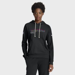 Baltimore Ravens Women's 2025 NFL Crucial Catch Sideline Standard Issue Dri-FIT Hoodie - Black