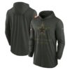 Dallas Cowboys 2025 Salute to Service Sideline Dri-FIT Lightweight Hooded Pullover - Forest Green