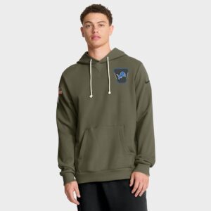Detroit Lions 2025 Salute to Service Sideline Standard Issue Dri-FIT Hoodie - Olive
