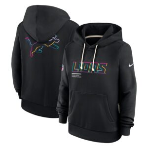 Detroit Lions Women's 2025 NFL Crucial Catch Sideline Standard Issue Dri-FIT Hoodie - Black