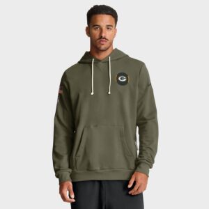 Green Bay Packers Big & Tall 2025 Salute to Service Sideline Dominant Force Dri-FIT Hoodie - Olive