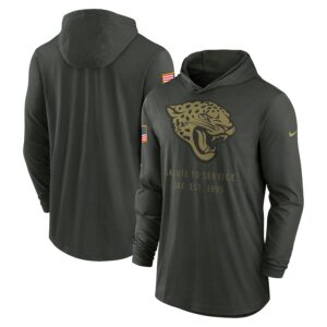 Jacksonville Jaguars 2025 Salute to Service Sideline Dri-FIT Lightweight Hooded Pullover - Forest Green