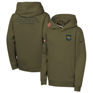 Jacksonville Jaguars Youth 2025 Salute to Service Club Fleece Hoodie - Olive
