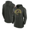 Los Angeles Rams 2025 Salute to Service Sideline Dri-FIT Lightweight Hooded Pullover - Forest Green