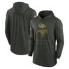 Minnesota Vikings 2025 Salute to Service Sideline Dri-FIT Lightweight Hooded Pullover - Forest Green