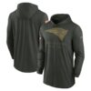 New England Patriots 2025 Salute to Service Sideline Dri-FIT Lightweight Hooded Pullover - Forest Green