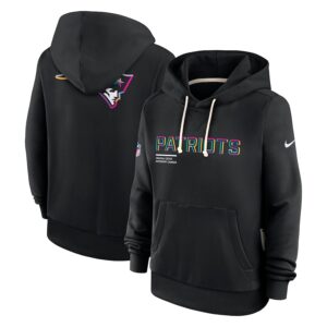 New England Patriots Women's 2025 NFL Crucial Catch Sideline Standard Issue Dri-FIT Hoodie - Black