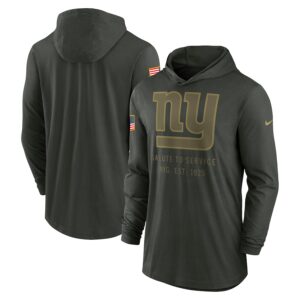 New York Giants 2025 Salute to Service Sideline Dri-FIT Lightweight Hooded Pullover - Forest Green