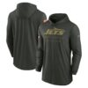 New York Jets 2025 Salute to Service Sideline Dri-FIT Lightweight Hooded Pullover - Forest Green